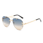 2025 New Frameless Double Bridge Toad Mirrors European and American Fashion Sunglasses Casual Versatile Anti-UV Sunglasses - Image 2