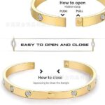 High-quality titanium steel ten-diamond bracelet, four-leaf clover diamond bracelet, versatile and non-fading glossy buckle bracelet jewelry - Image 2