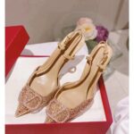 High version 2025 new full diamond metal V buckle temperament sexy one-word bag toe stiletto pointed toe high heels for women - Image 3
