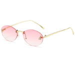 Frameless Sunglasses Oval Diamond Sunglasses Women's "F" Rimless Sunglasses Men's Sunglasses - Image 5
