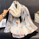 Printed Satin Long Scarf & Shawl, Lightweight 85 × 180 cm - Image 3