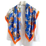 Spring and summer headscarf printed twill silk large square scarf small fragrant silk scarf women's anti-scarf decorative scarf shawl 90cm - Image 5