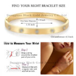 Cross-border Amazon BS titanium steel row diamond bracelet nail bracelet Kajia bracelet three-piece set 18K gold bracelet set - Image 2