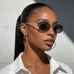 Frameless Sunglasses Oval Diamond Sunglasses Women's "F" Rimless Sunglasses Men's Sunglasses - Image 2