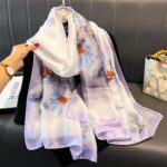 Printed Satin Long Scarf & Shawl, Lightweight 85 × 180 cm - Image 2