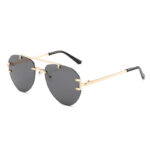 2025 New Frameless Double Bridge Toad Mirrors European and American Fashion Sunglasses Casual Versatile Anti-UV Sunglasses - Image 4