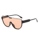 New fashionable large-frame one-piece sunglasses for women, high-end, big face, slimming, brown internet celebrity street style mask sunglasses - Image 4