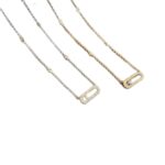 Foreign Trade Jewelry Meijia Simple Fashion Small Single Diamond Sliding Necklace for Women 18K Gold Plated Niche Design Diamond Pendant - Image 5