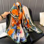 Summer simulated silk scarf insulated scarf Li brocade long scarf sun protection silk scarf mulberry silk scarf wholesale shawl - Image 4