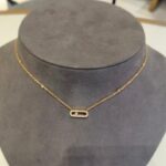Foreign Trade Jewelry Meijia Simple Fashion Small Single Diamond Sliding Necklace for Women 18K Gold Plated Niche Design Diamond Pendant - Image 3