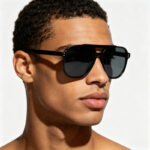 Cross-border new European and American square rice nails double beam fashion sunglasses for men and women street shooting driving anti-UV sunglasses trend - Image 3