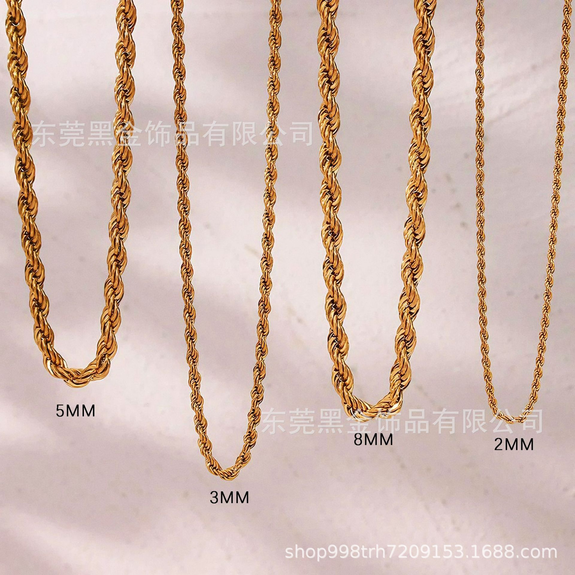O1CN01eOcB6z22B9aqDxxsX_2217551327081-0-cib Cross-border hot selling titanium steel twist chain necklace non-fading stainless steel plated 18K real gold chain jewelry women ins style - Image 1