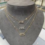 Foreign Trade Jewelry Meijia Simple Fashion Small Single Diamond Sliding Necklace for Women 18K Gold Plated Niche Design Diamond Pendant