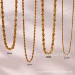 Cross-border hot selling titanium steel twist chain necklace non-fading stainless steel plated 18K real gold chain jewelry women ins style - Image 5