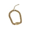 European and American ins internet celebrity gold thick chain letter double D titanium steel necklace female hip hop pig nose clavicle chain versatile short chain - Image 5