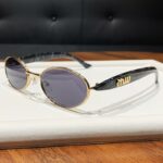 Mujia Sardine Oval Metal Sunglasses European and American Fashion Large Frame Glasses Cross-border Internet Celebrity Retro Street Photography Sunglasses - Image 2