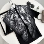 Hot selling new Korean style ins style big name printed letters high-end simulated silk ladies twill silk scarf for women - Image 4
