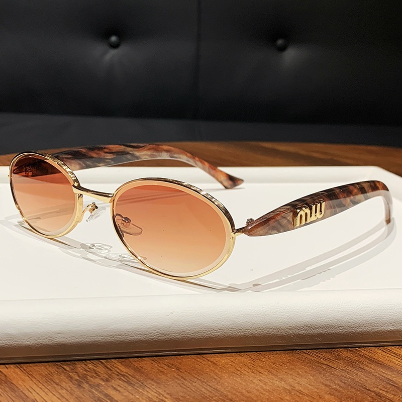 O1CN01n3DGgs22Du3DI8yc4_2917127087-0-cib Mujia Sardine Oval Metal Sunglasses European and American Fashion Large Frame Glasses Cross-border Internet Celebrity Retro Street Photography Sunglasses - Image 1