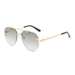 2025 New Frameless Double Bridge Toad Mirrors European and American Fashion Sunglasses Casual Versatile Anti-UV Sunglasses - Image 3