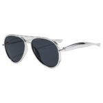 European and American fashion new retro double bridge sunglasses large frame toad mirror sardine leg sunglasses internet celebrity trendy glasses - Image 5
