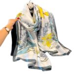 Printed Satin Long Scarf & Shawl, Lightweight 85 × 180 cm - Image 5