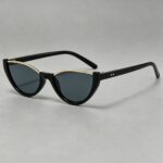European and American fashion new half-frame sunglasses for women, personalized cat-eye sunglasses, Internet celebrity street photography, crescent-shaped trendy glasses