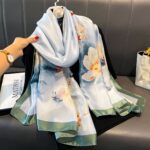 Printed Satin Long Scarf & Shawl, Lightweight 85 × 180 cm - Image 4