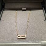 Foreign Trade Jewelry Meijia Simple Fashion Small Single Diamond Sliding Necklace for Women 18K Gold Plated Niche Design Diamond Pendant - Image 4