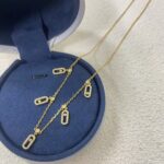 Cross-border high version Meijia five-diamond Move Uno sliding necklace for women pavé diamond light luxury pendant choker necklace - Image 4