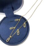 Cross-border high version Meijia five-diamond Move Uno sliding necklace for women pavé diamond light luxury pendant choker necklace - Image 5