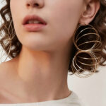 Amazon's new earrings European and American geometric multi-layer retro simple earrings - Image 2