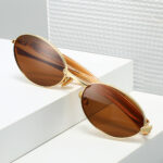 2025 Oval Small Frame Sunglasses 2025 New Sunglasses European and American Personalized Fashion Metal Sunglasses High-end - Image 2
