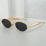 2025 Oval Small Frame Sunglasses 2025 New Sunglasses European and American Personalized Fashion Metal Sunglasses High-end - Image 3