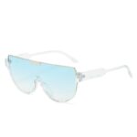New fashionable large-frame one-piece sunglasses for women, high-end, big face, slimming, brown internet celebrity street style mask sunglasses - Image 5