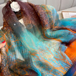 Silk scarf women's spring and autumn thin versatile soft gauze scarf long temperament scarf summer seaside sun protection beach towel shawl - Image 3